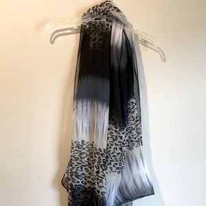 Black and Gray Cheetah Print Scarf